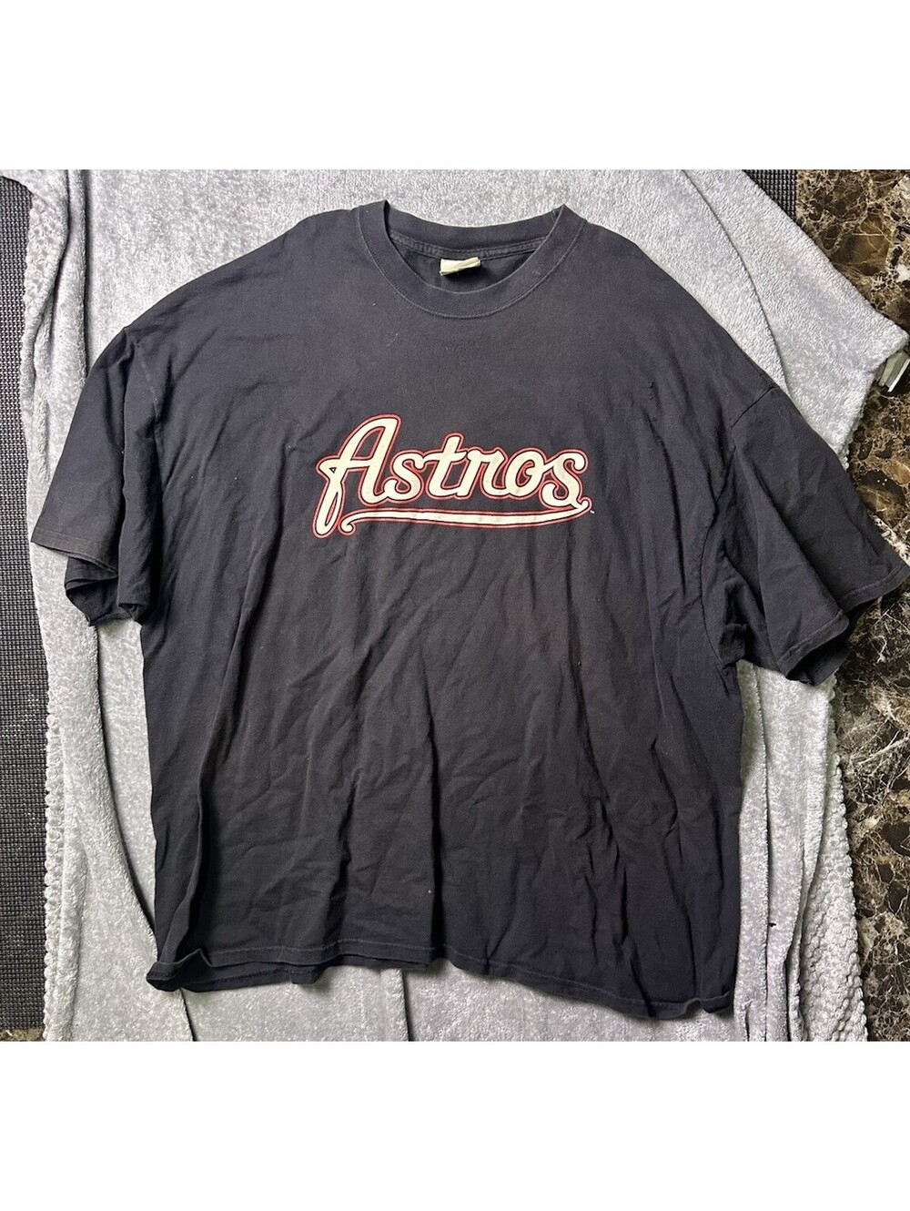 Houston Astros T Shirt Mens 3XL MLB Baseball Faded Black Graphic Tee